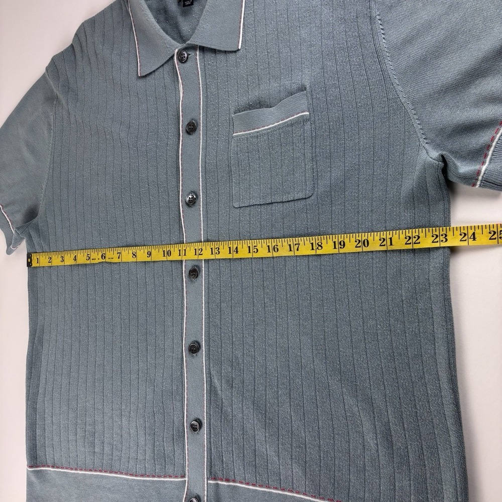 Todd Snyder Short Sleeve Button Shirt Men's XL Silk Blend Ribbed Lightweight - Picture 11 of 11